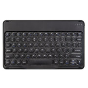 Round Cap Bluetooth Keyboard Leather Case with Pen Slot, without Touchpad For Samsung Galaxy Tab S7(Dark Blue+Black Keyboard)