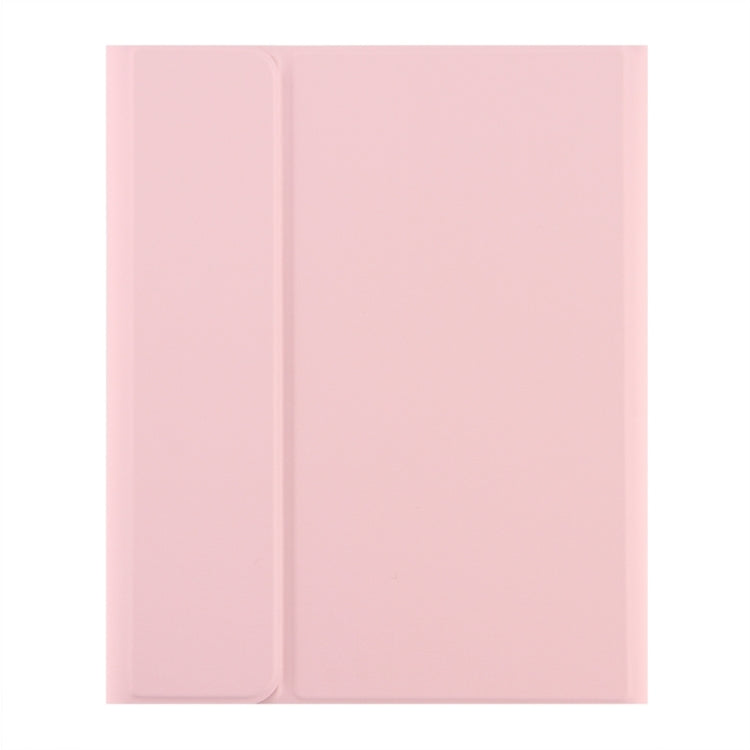 Round Cap Bluetooth Keyboard Leather Case with Pen Slot, without Touchpad For Samsung Galaxy Tab A7 10.4 2020(Pink+Pink Keyboard)