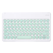 Round Cap Bluetooth Keyboard Leather Case with Pen Slot, without Touchpad For Samsung Galaxy Tab A7 10.4 2020(Green+Green Keyboard)