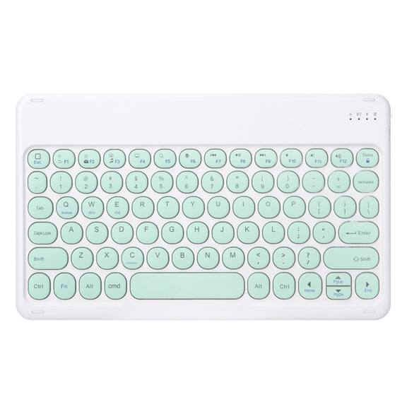 Round Cap Bluetooth Keyboard Leather Case with Pen Slot, without Touchpad For Samsung Galaxy Tab A7 10.4 2020(Green+Green Keyboard)