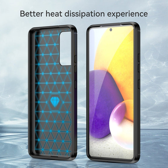 For Samsung Galaxy Quantum 2 Brushed Texture Carbon Fiber TPU Phone Case(Black)