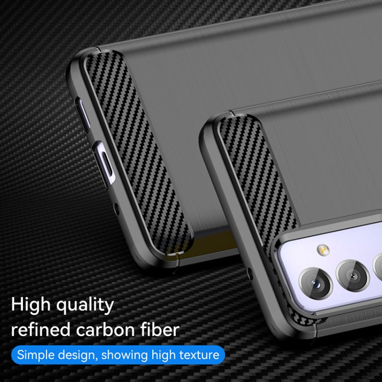For Samsung Galaxy Quantum 2 Brushed Texture Carbon Fiber TPU Phone Case(Black)