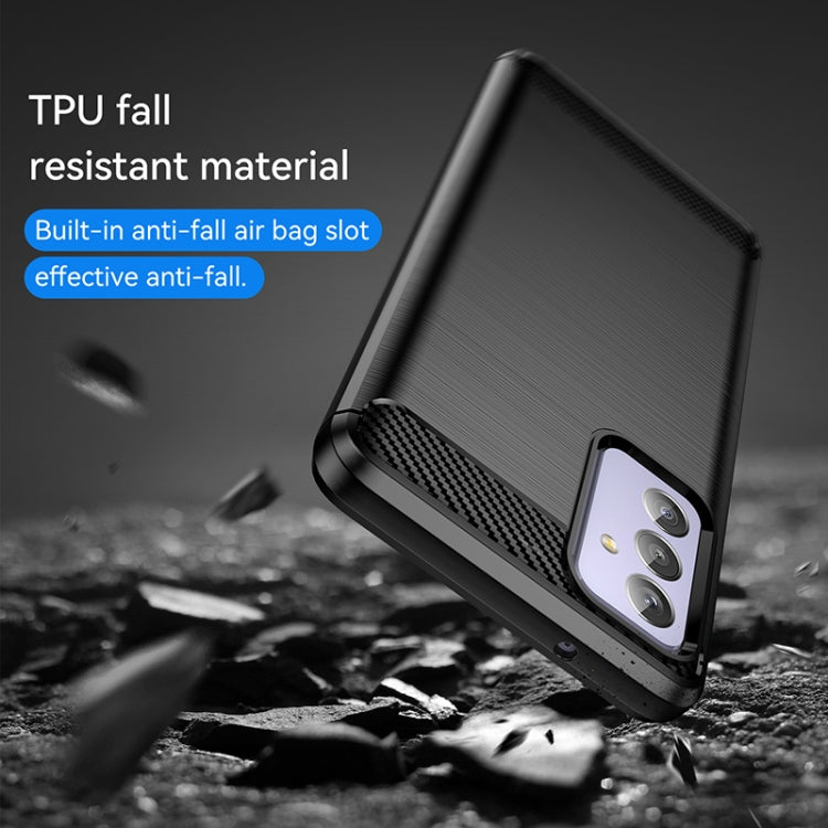 For Samsung Galaxy Quantum 2 Brushed Texture Carbon Fiber TPU Phone Case(Black)