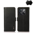 For OnePlus 10T/Ace Pro KHAZNEH Side-Magnetic Litchi Genuine Leather RFID Phone Case(Black) - OnePlus Cases by PMC TechLife | Online Shopping South Africa | PMC TechLife | Buy Now Pay Later Mobicred