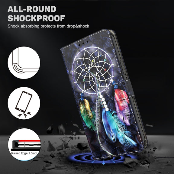 For OPPO A54 5G / A74 5G 3D Painted Leather Phone Case(Colorful Dreamcatcher)