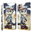 For Motorola Moto G32 5G 3D Painted Leather Phone Case(Naughty Cat) - Motorola Cases by PMC TechLife | Online Shopping South Africa | PMC TechLife | Buy Now Pay Later Mobicred