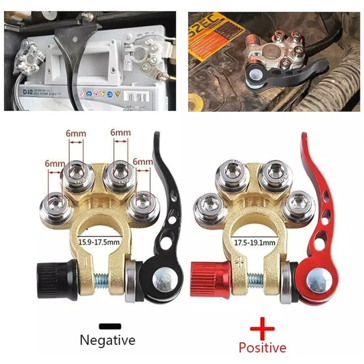 1 Pair Car Battery Terminals Quick Disconnect Cables Connectors, with L Wrench + Insulation Pad