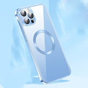 For iPhone 14 Pro Frameless Glass CD MagSafe Case(Sierra Blue)