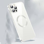 For iPhone 14 Pro Frameless Glass CD MagSafe Case(Silver)