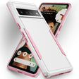 For Google Pixel 7 Pro Pioneer Armor Heavy Duty PC + TPU Phone Case(White+Pink) - Google Cases by PMC TechLife | Online Shopping South Africa | PMC TechLife | Buy Now Pay Later Mobicred