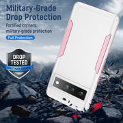 For Google Pixel 7 Pro Pioneer Armor Heavy Duty PC + TPU Phone Case(White+Pink)
