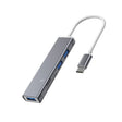 5 in 1 Type-C to SD / TF Card Slot + 3 USB Ports Multifunctional Docking Station HUB(Grey) - Card Reader by PMC TechLife | Online Shopping South Africa | PMC TechLife | Buy Now Pay Later Mobicred