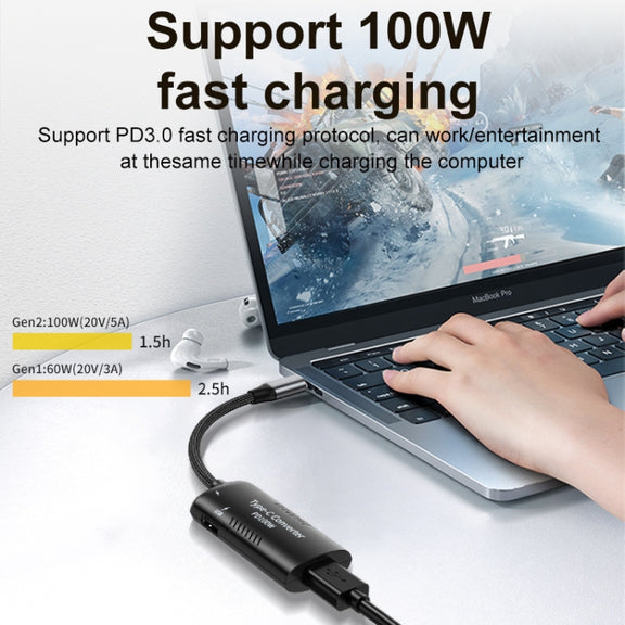 DC7406 + Type-C + USB Female to Type-C Multifunction Apapter
