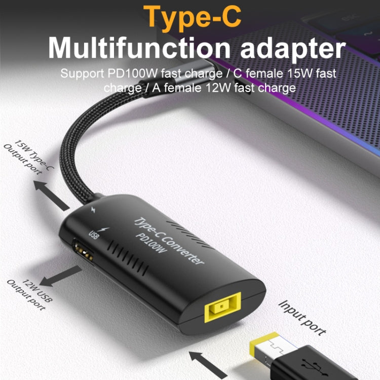 DC7909 + Type-C + USB Female to Type-C Multifunction Apapter