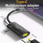 Square Port + Type-C + USB Female to Type-C Multifunction Adapter