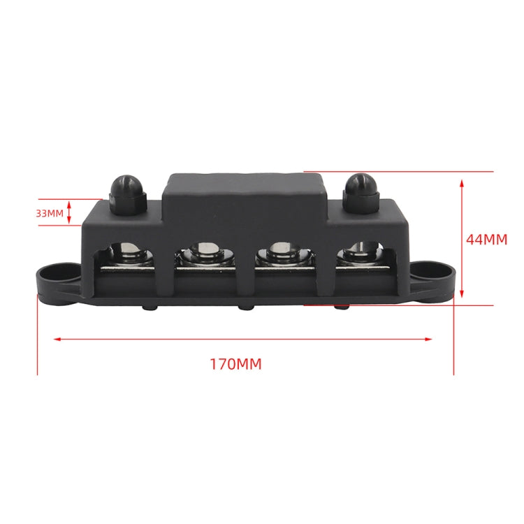 Red M8 Stud RV Ship High Current Power Distribution Terminal Block with Cover