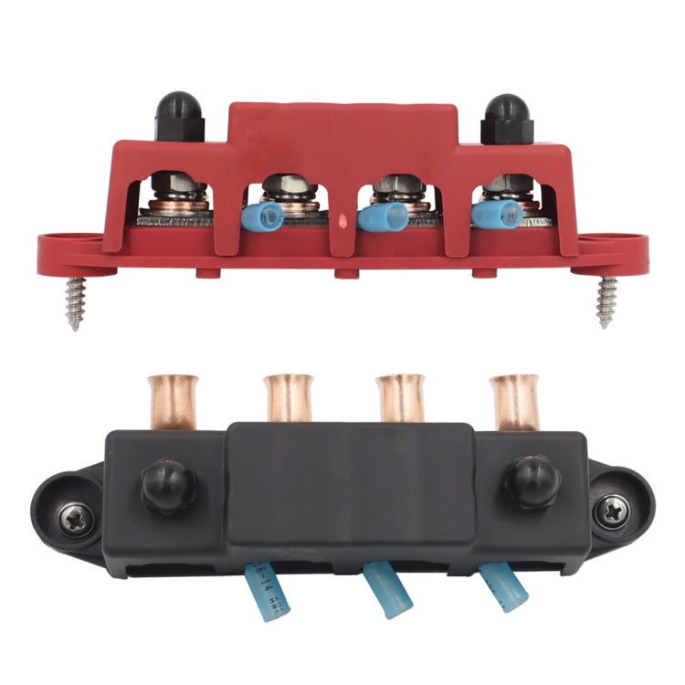 Black M8 Stud RV Ship High Current Power Distribution Terminal Block with Accessories