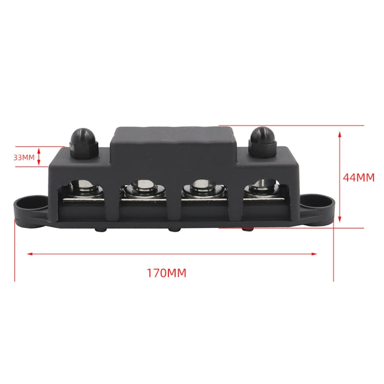 Black M10 Stud RV Ship High Current Power Distribution Terminal Block with Accessories
