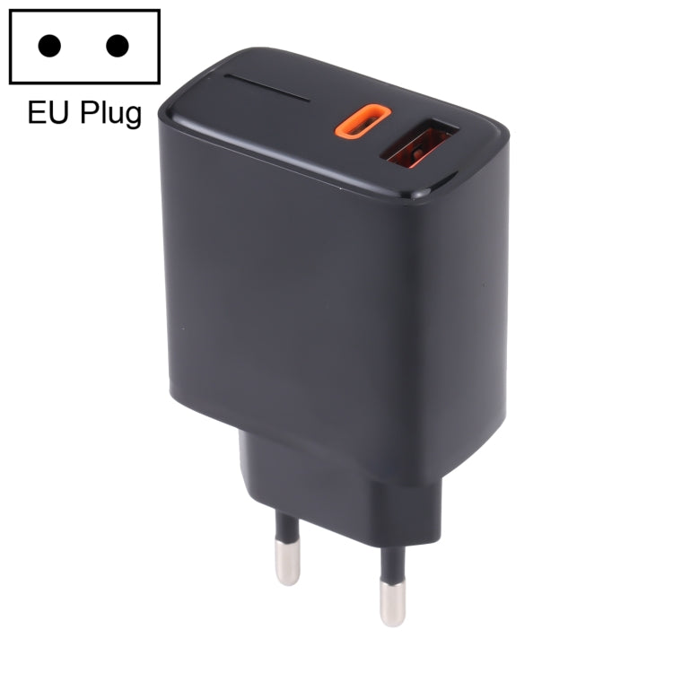 LZ-1130 PD 20W Type-C+QC 3.0 USB Fast Charger, Plug Type:EU Plug(Black)