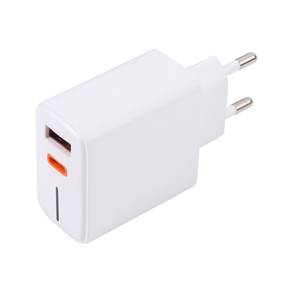 LZ-1130 PD 20W Type-C+QC 3.0 USB Fast Charger, Plug Type:EU Plug(White)