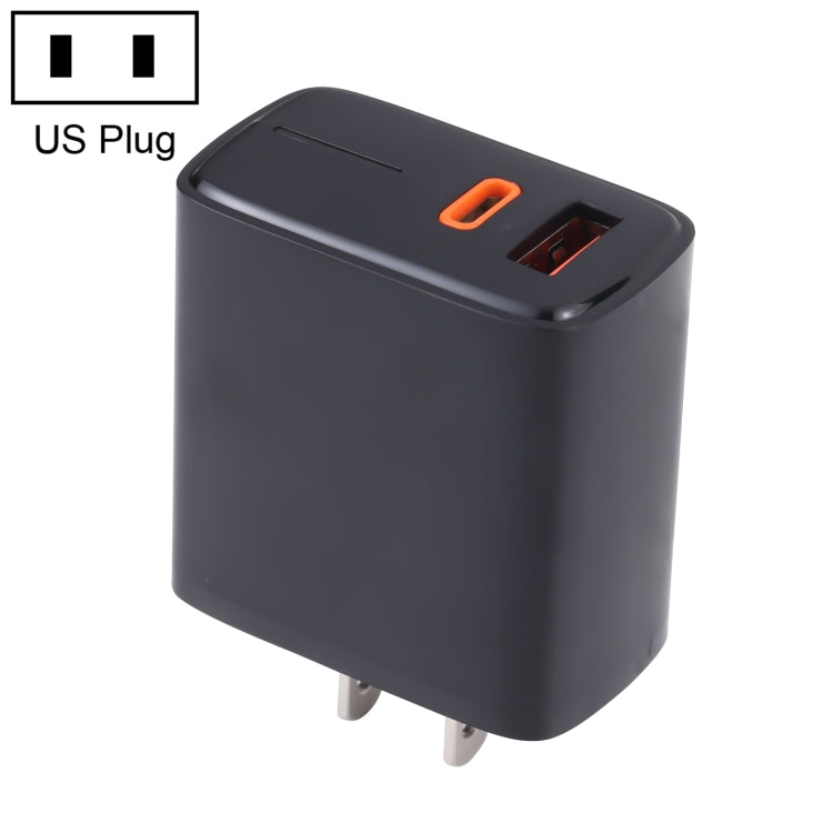 LZ-1130 PD 20W Type-C+QC 3.0 USB Fast Charger, Plug Type:US Plug(Black)