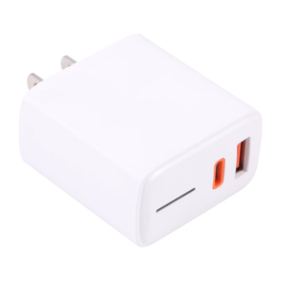 LZ-1130 PD 20W Type-C+QC 3.0 USB Fast Charger, Plug Type:US Plug(White)