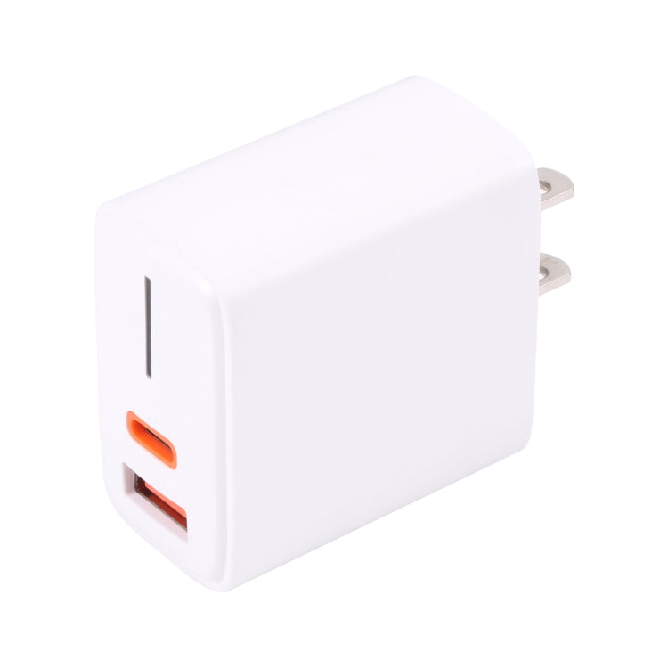 LZ-1130 PD 20W Type-C+QC 3.0 USB Fast Charger, Plug Type:US Plug(White)