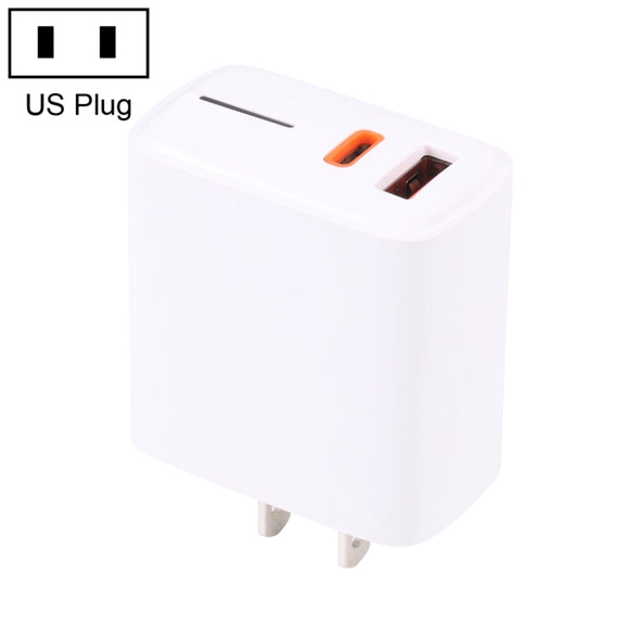 LZ-1130 PD 20W Type-C+QC 3.0 USB Fast Charger, Plug Type:US Plug(White)