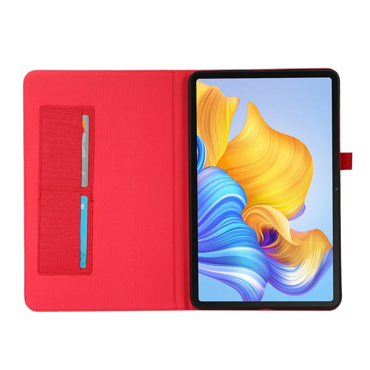 For Honor Pad 8 Fabric PU + TPU Flip Tablet Leather Case(Red)