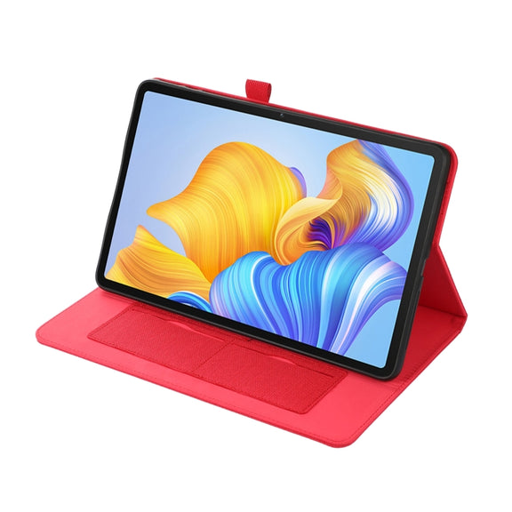 For Honor Pad 8 Fabric PU + TPU Flip Tablet Leather Case(Red)