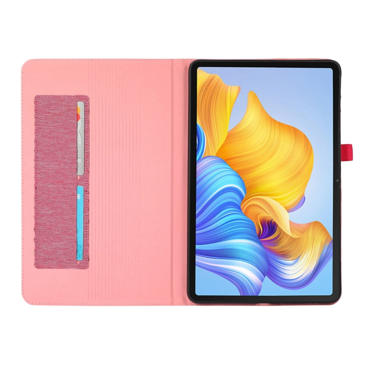 For Honor Pad 8 Fabric PU + TPU Flip Tablet Leather Case(Rose Red)