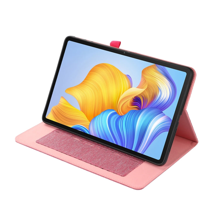 For Honor Pad 8 Fabric PU + TPU Flip Tablet Leather Case(Rose Red)