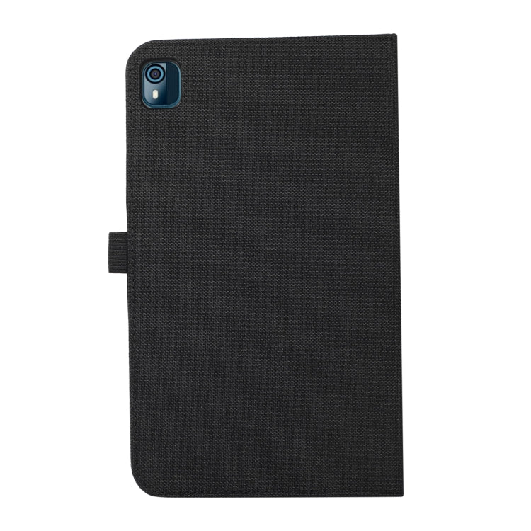 For Nokia T10 Fabric PU + TPU Flip Tablet Leather Case(Black)