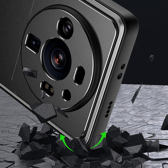 For Xiaomi 12 Pro/12S Pro Light and Shadow Series Frosted Metal Phone Case(Black)