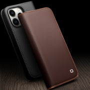 For iPhone 14 Pro QIALINO Business Horizontal Flip PU Phone Case(Black)