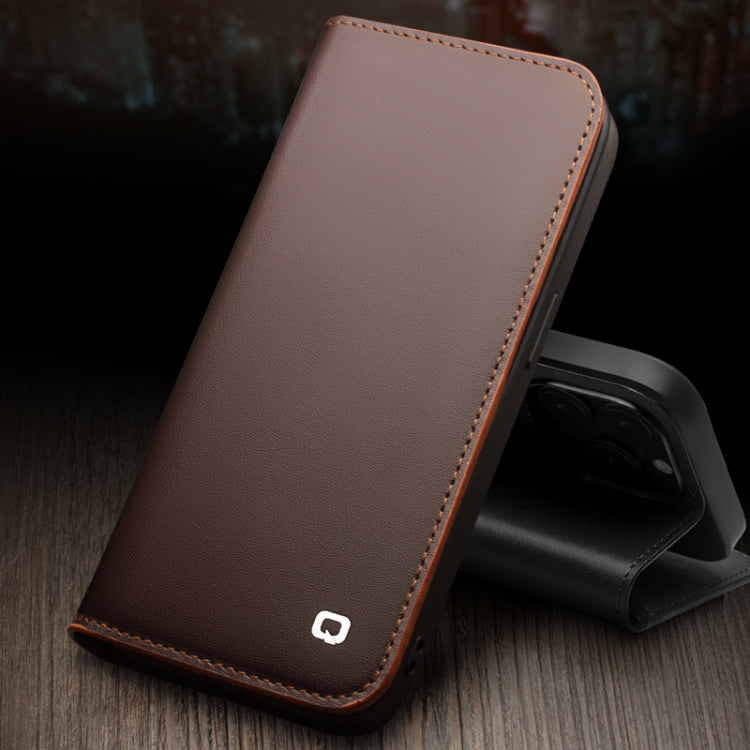 For iPhone 14 Pro QIALINO Business Horizontal Flip PU Phone Case(Black)