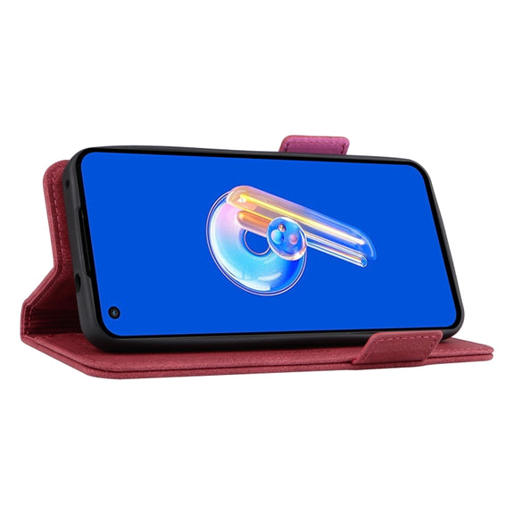 For Asus Zenfone 9 Magnetic Clasp Flip Leather Phone Case(Red)