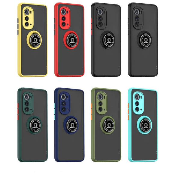 For Motorola Edge 2022 Q Shadow 1 Series TPU + PC Phone Case with Ring Holder(Black+Red)