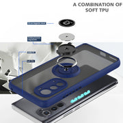 For Motorola Edge 2022 Q Shadow 1 Series TPU + PC Phone Case with Ring Holder(Dark Green)