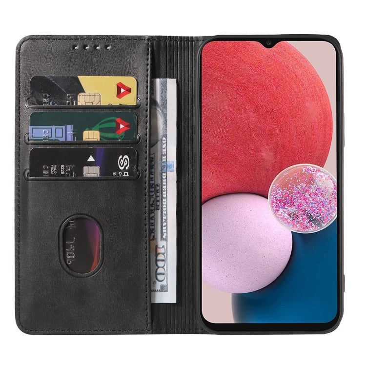 For Samsung Galaxy A13 4G Magnetic Closure Leather Phone Case(Black)