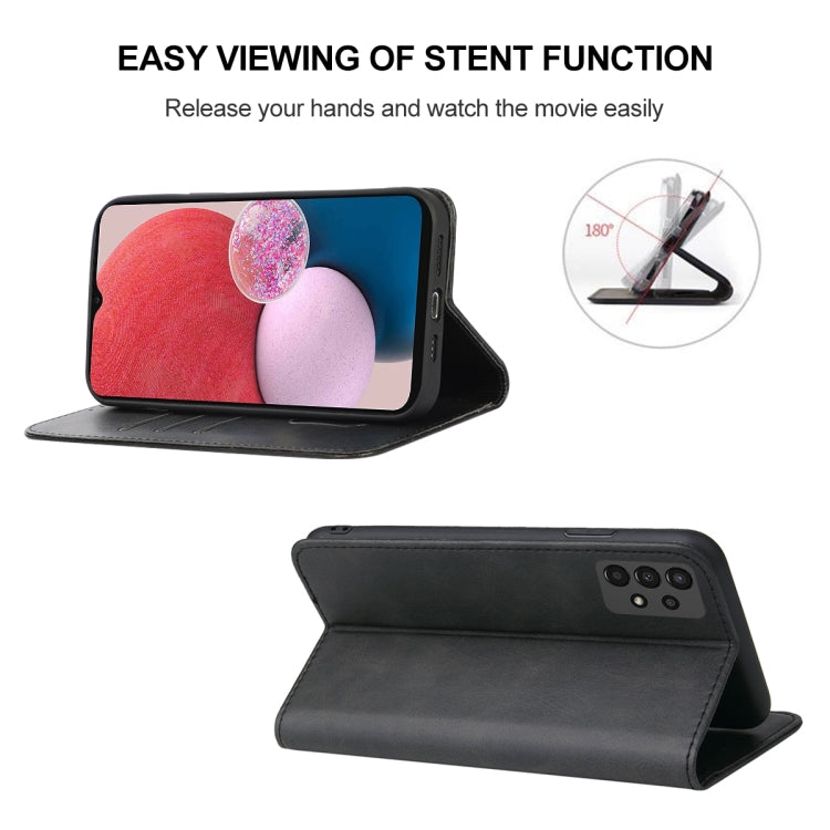 For Samsung Galaxy A13 4G Magnetic Closure Leather Phone Case(Black)