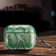 J01 Mesh Snakeskin Headphone Case For AirPods Pro(Green)