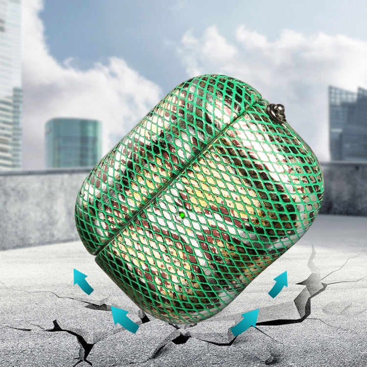 J01 Mesh Snakeskin Headphone Case For AirPods Pro(Black)