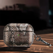 J01 Mesh Snakeskin Headphone Case For AirPods 3(Black)