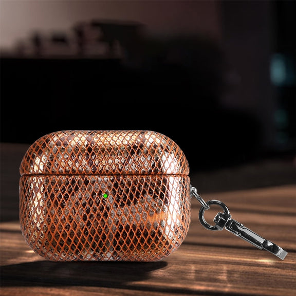J01 Mesh Snakeskin Headphone Case For AirPods 3(Orange)