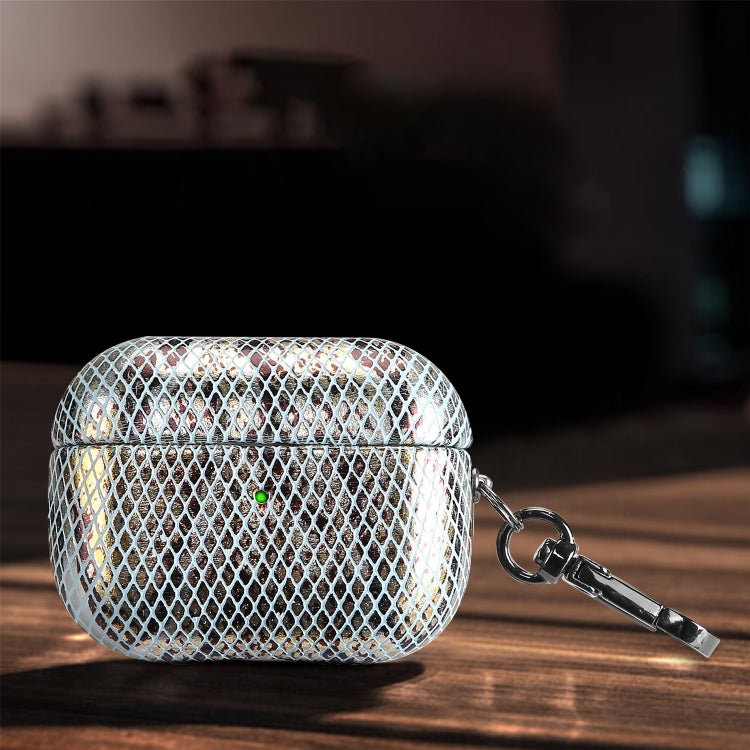 J01 Mesh Snakeskin Headphone Case For AirPods 3(Silver)