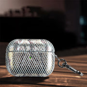 J01 Mesh Snakeskin Headphone Case For AirPods 3(Silver)