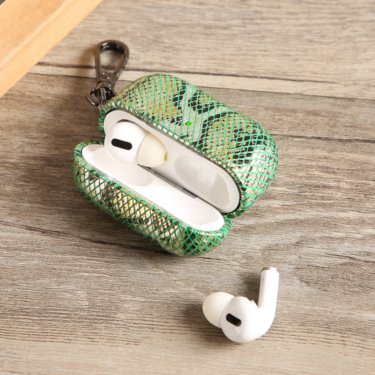 J01 Mesh Snakeskin Headphone Case For AirPods 3(Black)