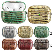 J01 Mesh Snakeskin Headphone Case For AirPods 3(Black)