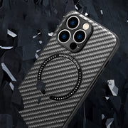 For iPhone 11 MagSafe Magnetic Carbon Fiber Texture Phone Case (Blue)